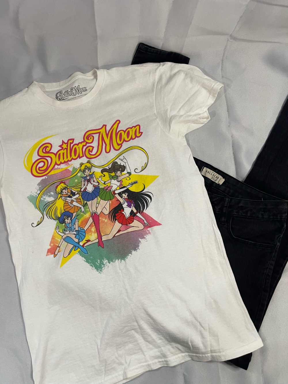 Sailor Moon Anime Graphic Tee + Black Skinny Jeans Outfit